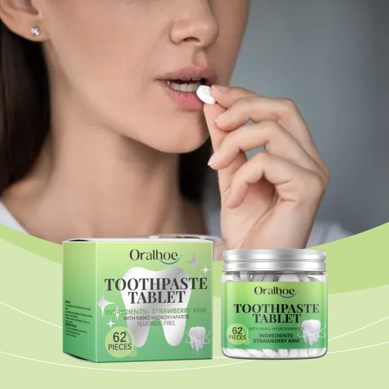Whitening Toothpaste Tablets - Strawberry Kiwi Fresh, Tooth Dirt Cleaning & Oral Care, Tablets - Image 2