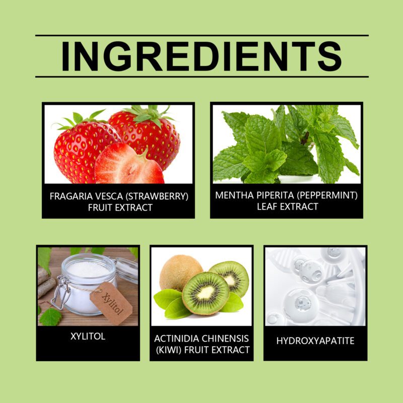 Whitening Toothpaste Tablets - Strawberry Kiwi Fresh, Tooth Dirt Cleaning & Oral Care, Tablets - Image 5