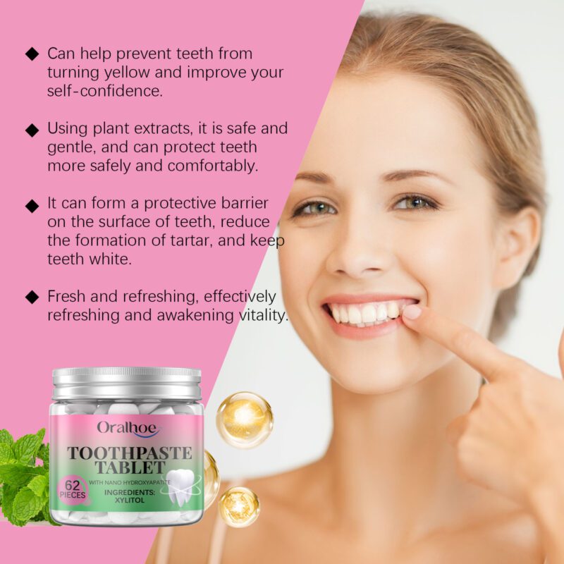 Bubblegum Toothpaste Tablets - Daily Hygiene, Fresh Mouth & Teeth Cleaning, Tablets - Image 4