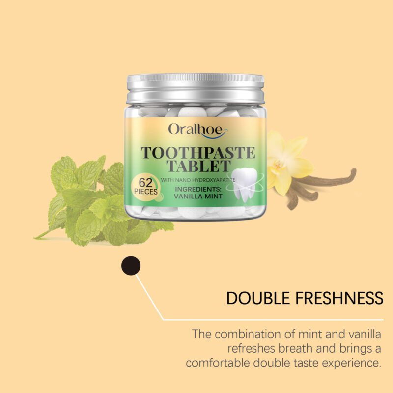 Vanilla Mint Tablets - Stain Care, Fresh Breath & Portable Cleaning, Dental Tablets - Image 3