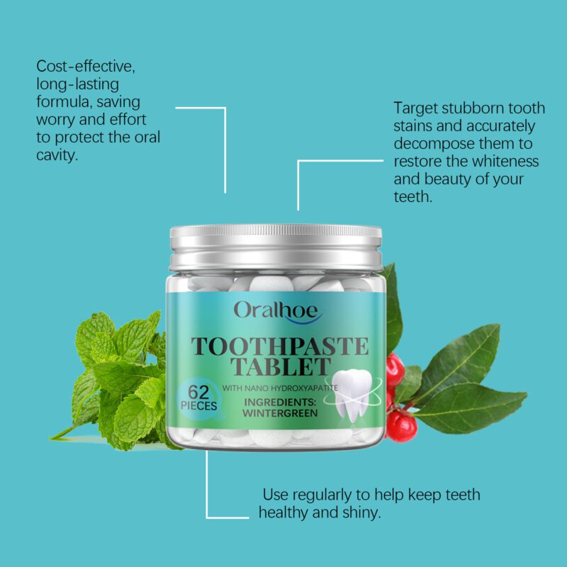 Whitening Toothpaste Tablets - Holly Teeth Cleaning, Fresh Breath & Smile Care, Tablets - Image 3