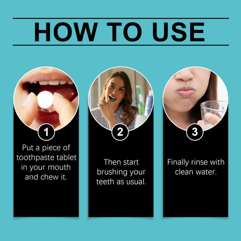 Whitening Toothpaste Tablets - Holly Teeth Cleaning, Fresh Breath & Smile Care, Tablets - Image 6