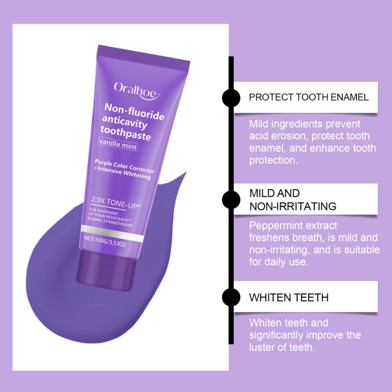 Purple Gloss Toothpaste - Gentle Yellow/Tartar/Odor Care, Gloss Teeth & Fresh Mouth, Toothpaste - Image 4