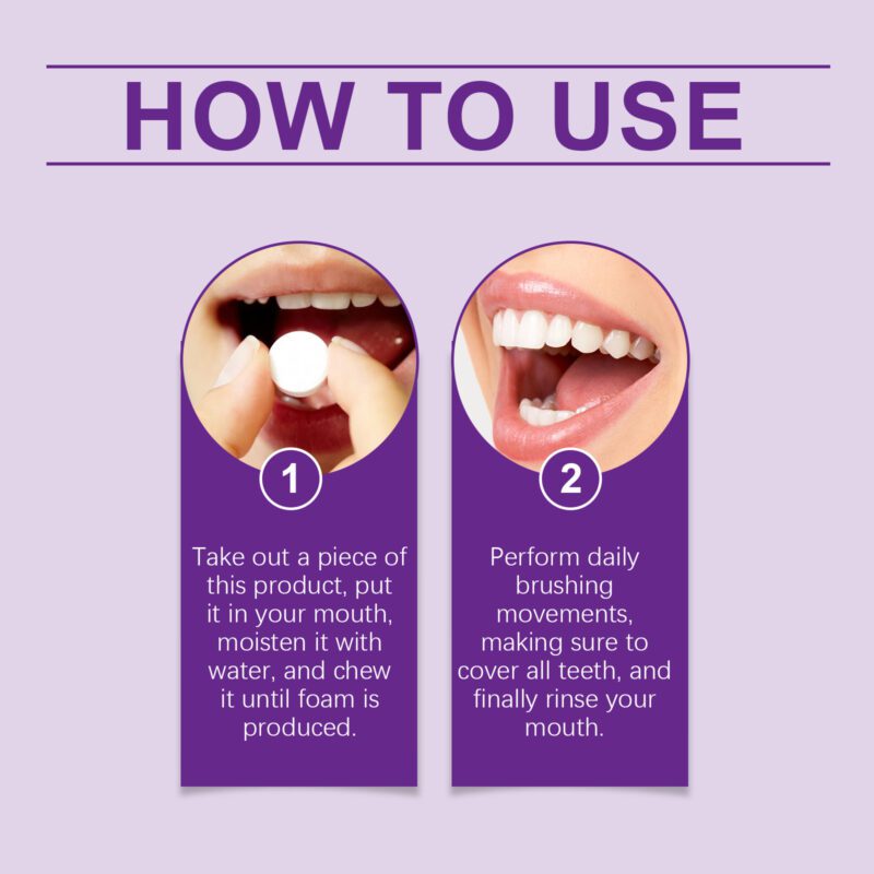 Whitening Toothpaste Tablets - Portable Tartar/Yellow Cleaning, Fresh Breath, Tablets - Image 6