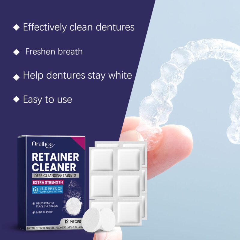 Mouthguard Cleaning Tablets - False Teeth/Braces Care, Stain/Odor Removal, Hygienic Cleaning Tablets - Image 4