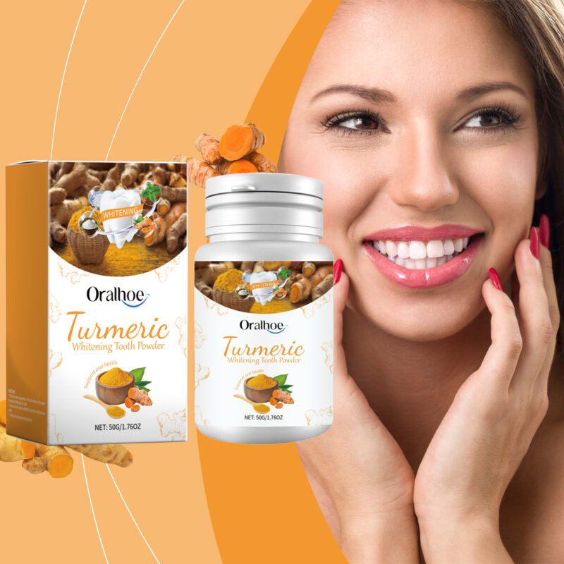 Turmeric Tooth Powder - Yellow Stain/Odor Removal, Clean Smile & Oral Care, Turmeric Powder - Image 2