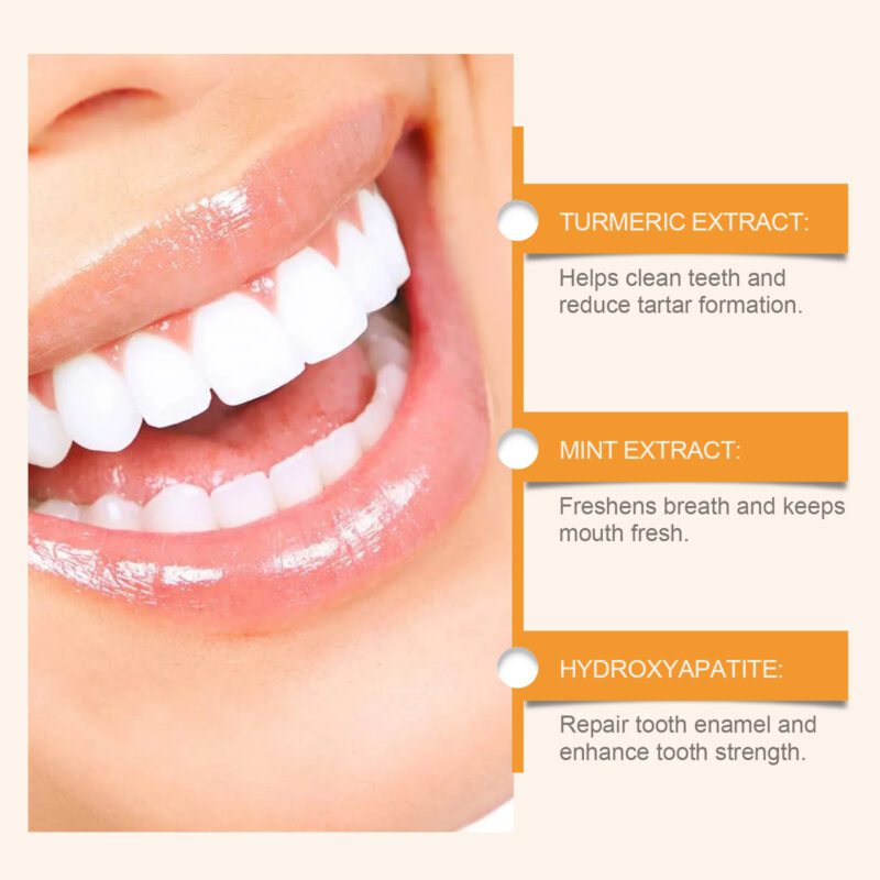 Turmeric Tooth Powder - Yellow Stain/Odor Removal, Clean Smile & Oral Care, Turmeric Powder - Image 4