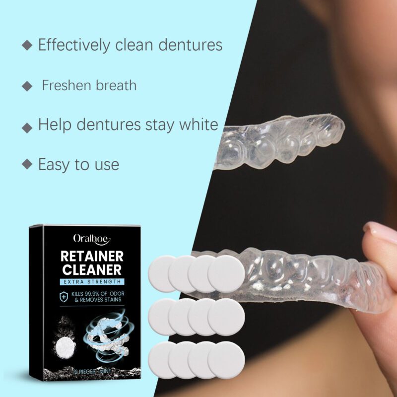 Denture Retainer Cleanser - Bad Breath Elimination, Fresh Scent & Mouthguard Care, Denture Cleaner - Image 4