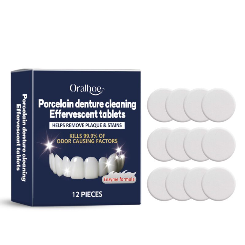 Braces Cleaning Effervescent Tablets - Stain Removal, Fresh Breath & Denture Care, Fast-Acting Formula