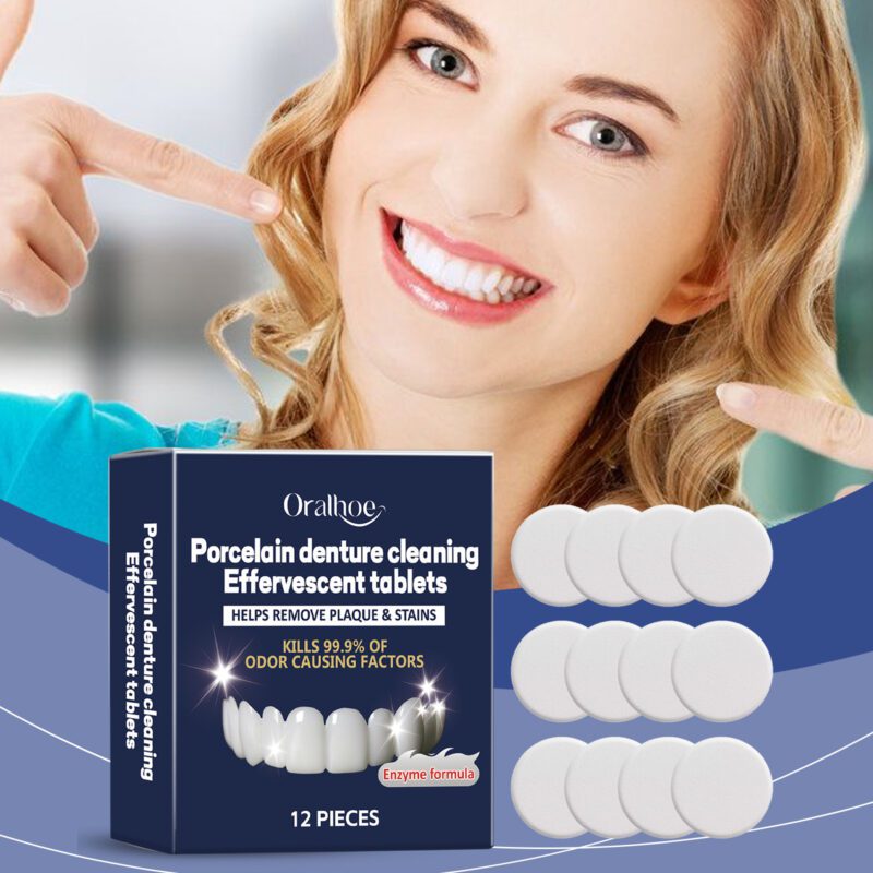 Braces Cleaning Effervescent Tablets - Stain Removal, Fresh Breath & Denture Care, Fast-Acting Formula - Image 2