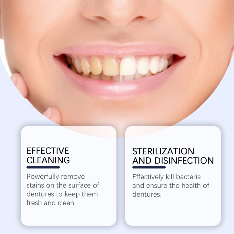 Braces Cleaning Effervescent Tablets - Stain Removal, Fresh Breath & Denture Care, Fast-Acting Formula - Image 3