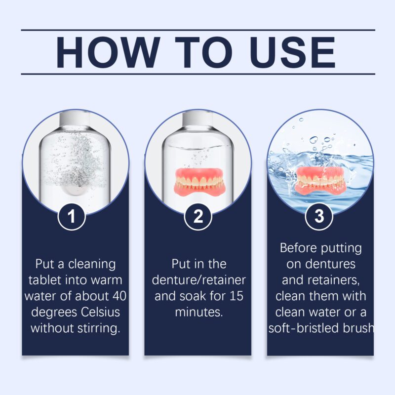Braces Cleaning Effervescent Tablets - Stain Removal, Fresh Breath & Denture Care, Fast-Acting Formula - Image 6