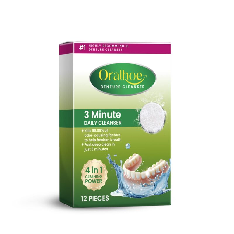 Oralhoe Denture Cleaning Tablets - Stain Removal, Braces Care & Daily Hygiene