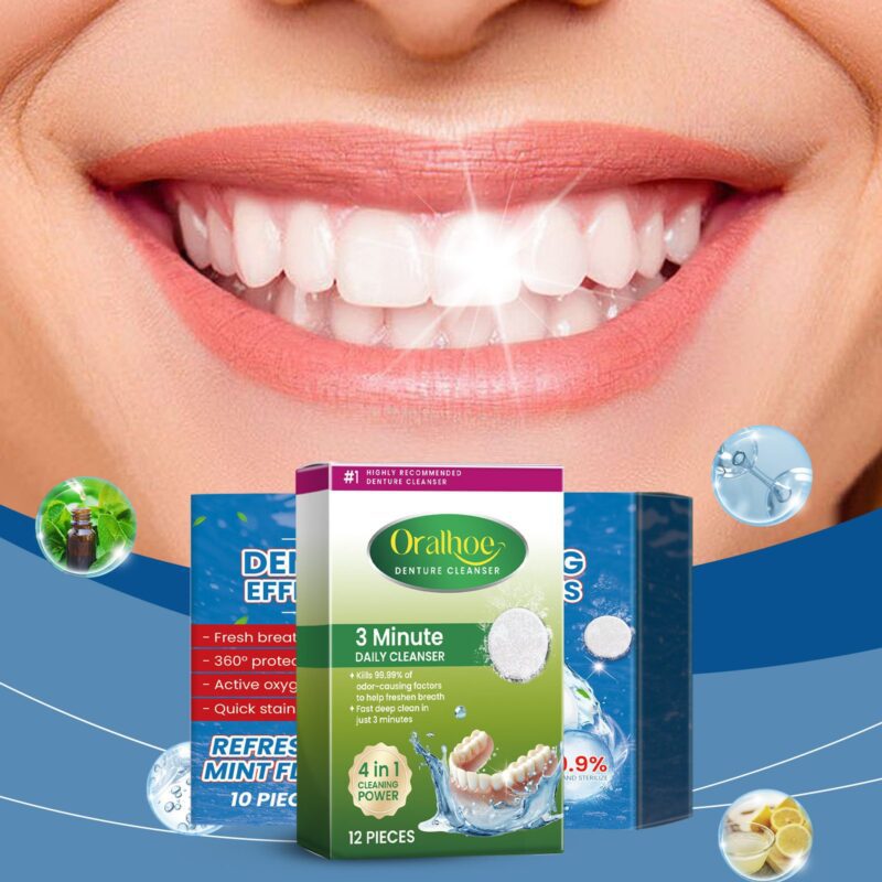 Oralhoe Denture Cleaning Tablets - Stain Removal, Braces Care & Daily Hygiene - Image 2