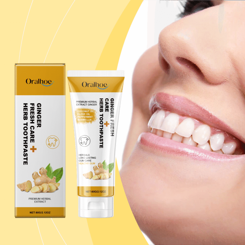 Ginger Brightening Toothpaste - Gum Care, Stain Removal & Fresh Smell, Teeth Brightening - Image 2
