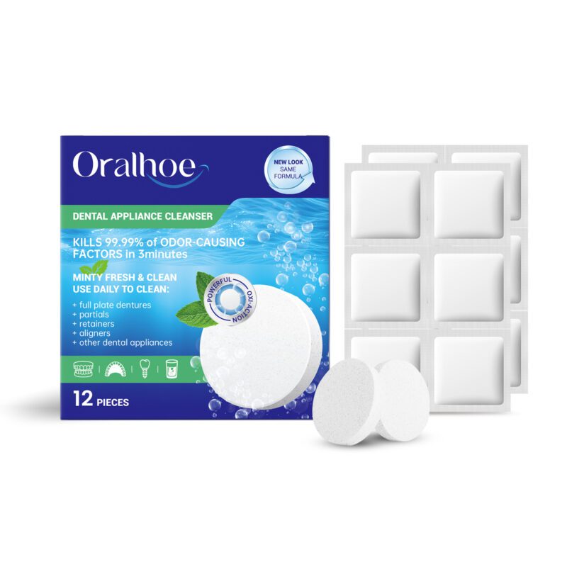Denture Cleaning Tablets - Oral Care, Fresh Breath & Stain Removal, Braces/Denture Essentials