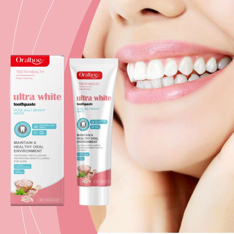 Rose Whitening Toothpaste - Gentle Stain Removal & Brightening, Oral Care Toothpaste - Image 2