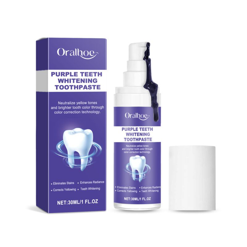 Purple Brightening Toothpaste - Stain/Yellow Removal, Gentle Cleaning & Dental Hygiene, Toothpaste