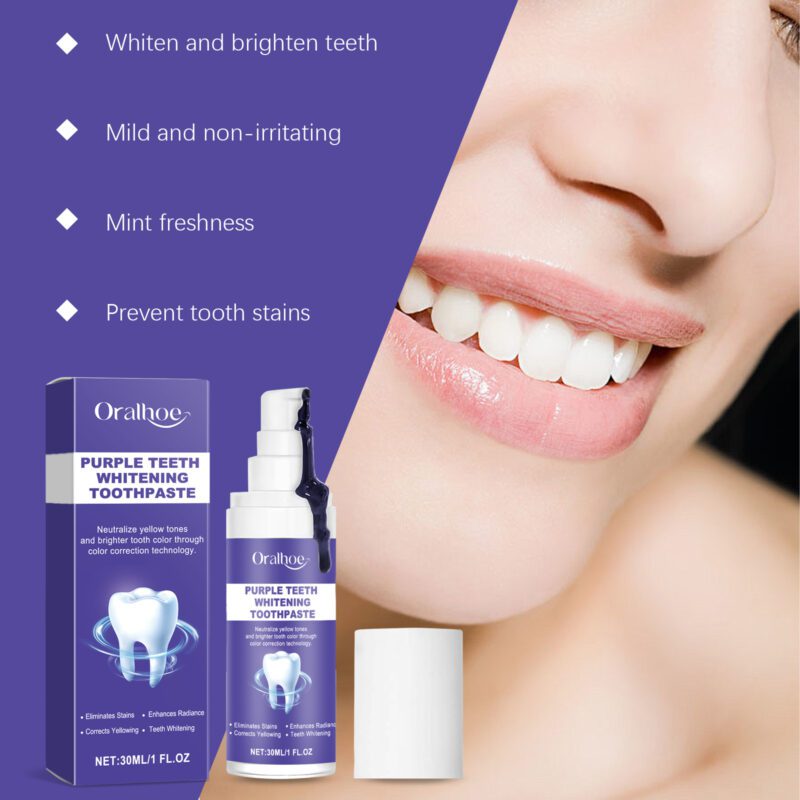 Purple Brightening Toothpaste - Stain/Yellow Removal, Gentle Cleaning & Dental Hygiene, Toothpaste - Image 3