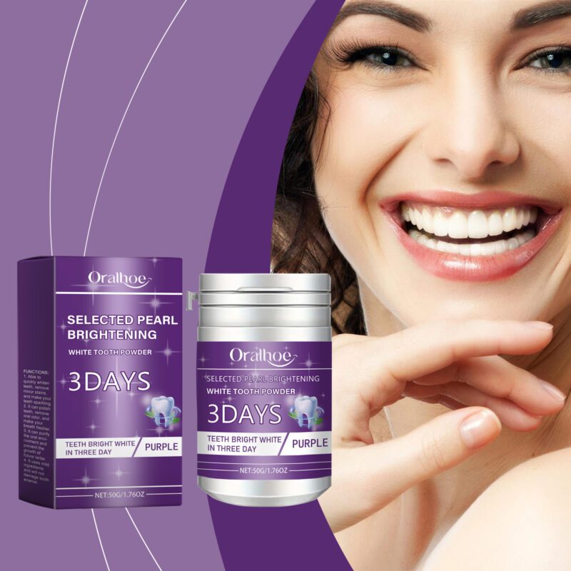 Purple Tooth Powder - Daily Fresh Breath, Odor Control & Mouth Cleaning, Dental Powder - Image 2