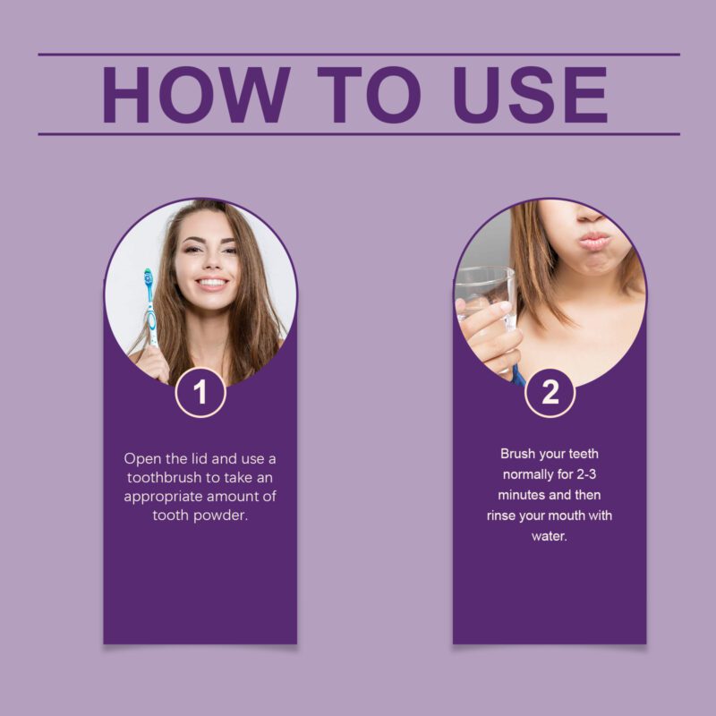 Purple Tooth Powder - Daily Fresh Breath, Odor Control & Mouth Cleaning, Dental Powder - Image 5