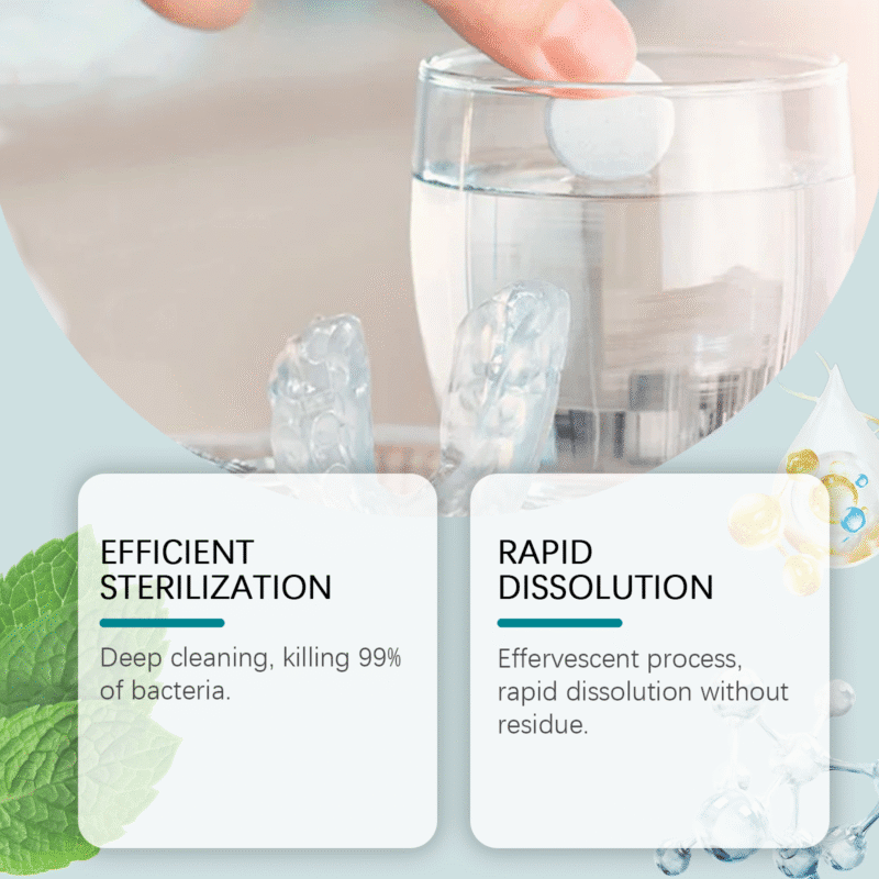 Orthodontic Cleaning Tablets - Gentle Odor/Stain Removal, Braces Care & Oral Hygiene, Effervescent - Image 3