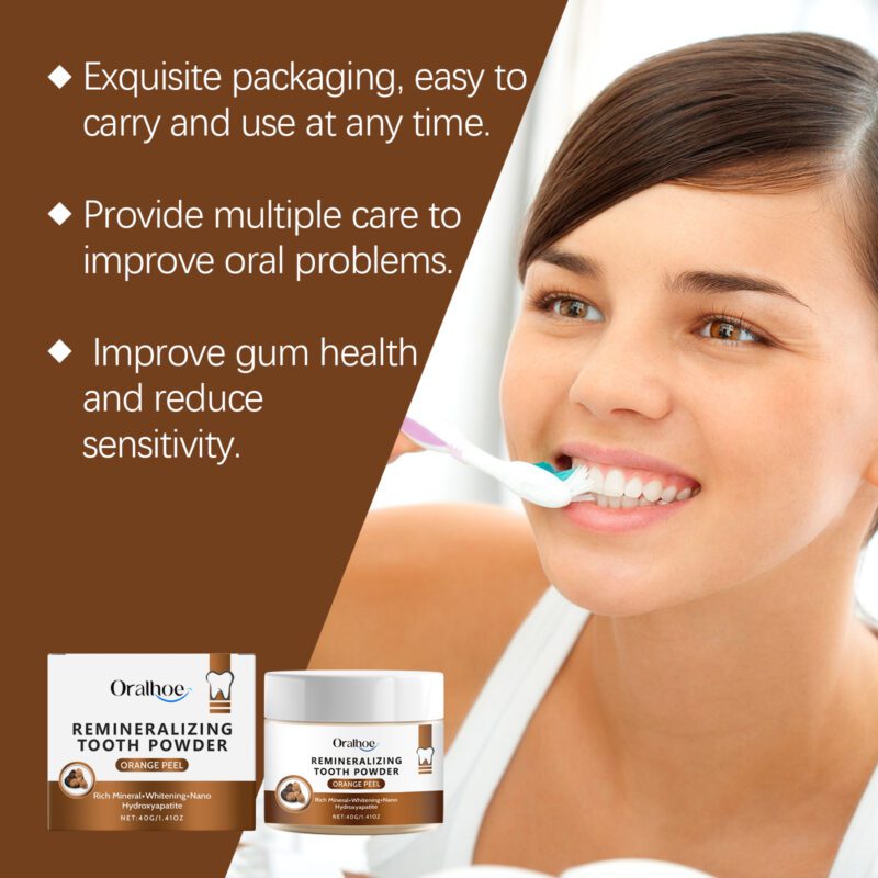 Tangerine Peel Dental Powder - Gentle Stain Removal, Fresh Breath & Smile Care, Oral Powder - Image 3