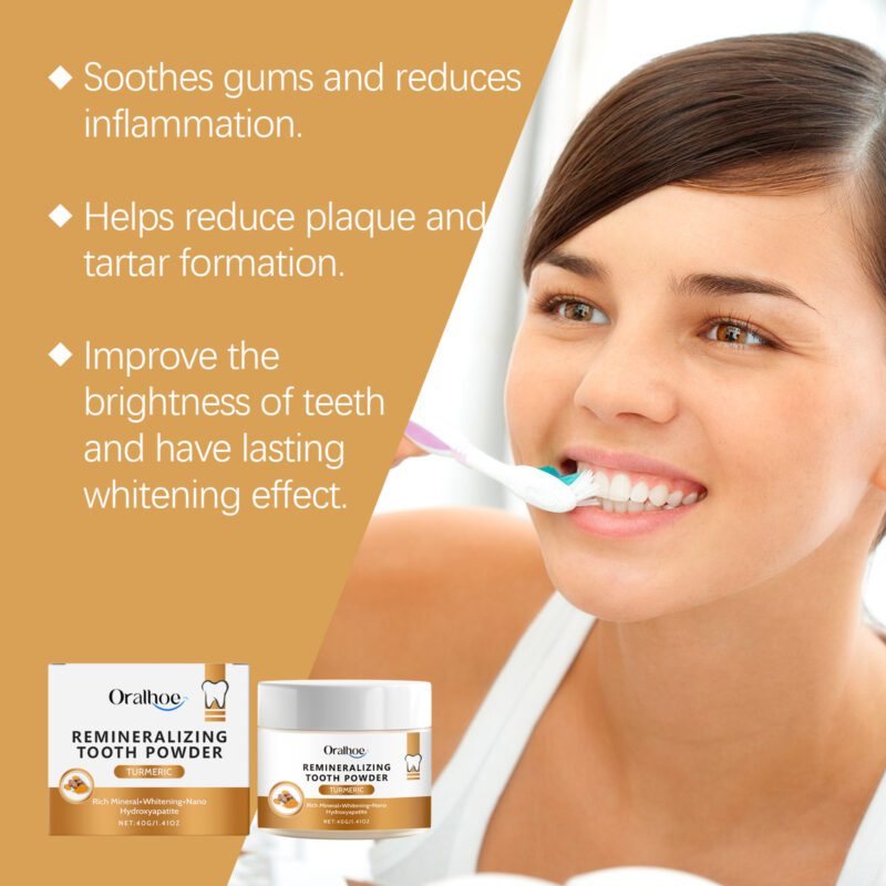 Turmeric Tooth Powder - Gentle Tartar Cleaning, Daily Care & Teeth Whitening, Powder - Image 4