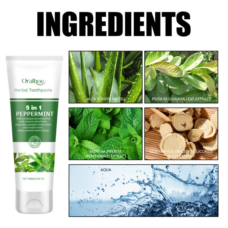 Aloe Whitening Toothpaste - Odor/Stain Removal, Fresh Breath & Teeth Brightening, Toothpaste - Image 5