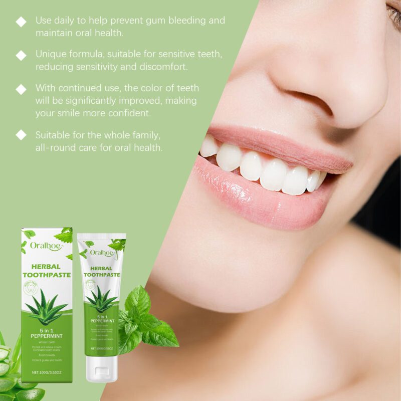 Aloe Vera Toothpaste - Gentle Odor/Stain Removal, Brightening & Oral Care, Toothpaste - Image 4
