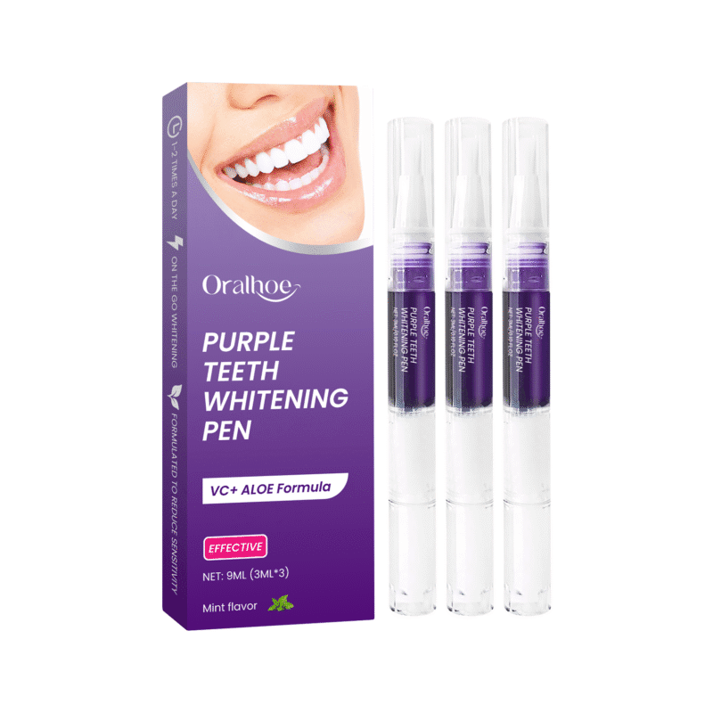 Purple Teeth Pen - Smoke/Tea Stain Removal, Fresh Breath & Gentle Cleaning, Portable Care