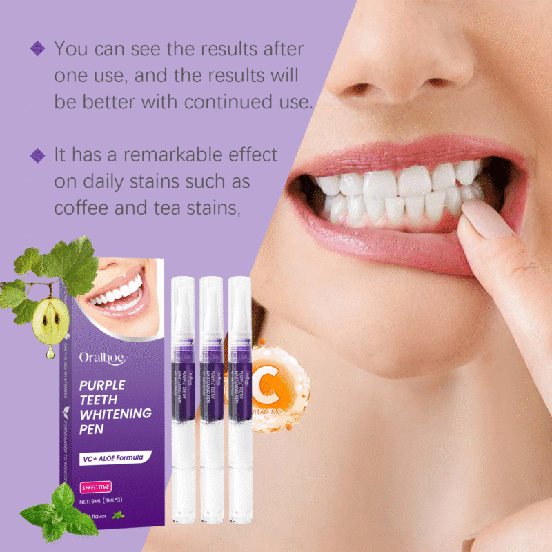 Purple Teeth Pen - Smoke/Tea Stain Removal, Fresh Breath & Gentle Cleaning, Portable Care - Image 4